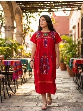 NWT Mexican hand embroidered traditional  dress.